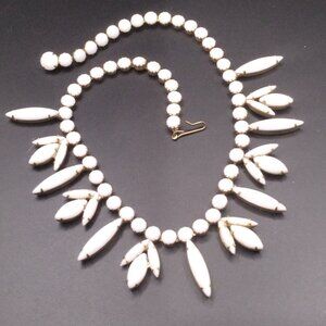 Vintage Milk White Glass Necklace